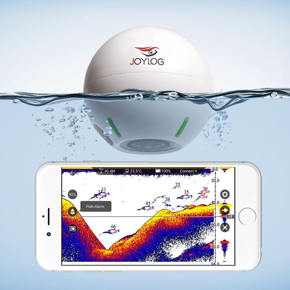 JOYLOG Smart Sonar Fish Finder Rechargeable Wireless Sensor Water Depth Echo Sounder Fishing Portable Fish Finder